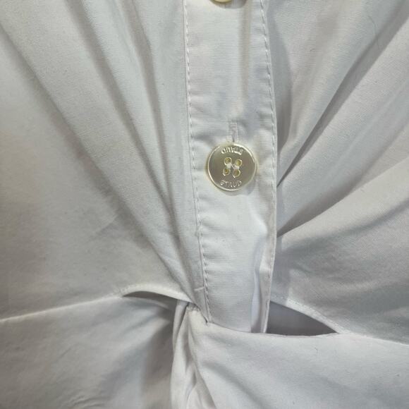 STAUD Clea White Collared Midi Shirt Dress Minimalist Chic Resort Wear Small - Picture 6 of 14